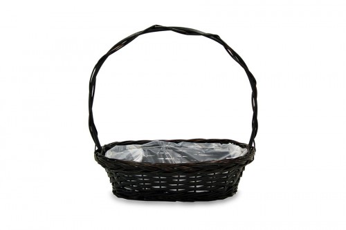 Walnut flat wicker basket