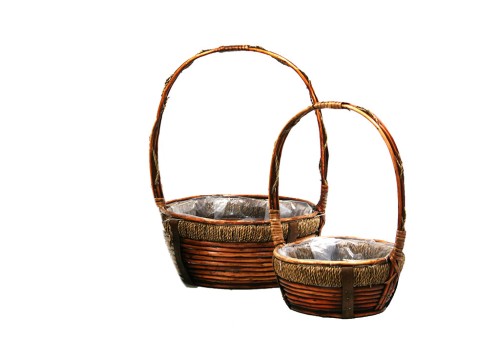 Cesta cuerda redonda marron s/2