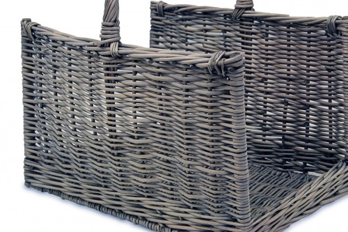 Gray wicker firebox