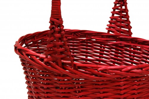 Panier en osier rouge