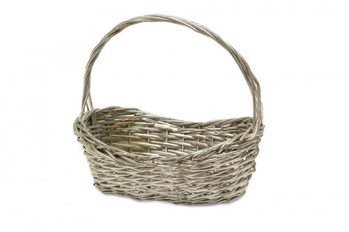 Panier en osier argent