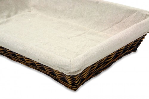 Plateau en tissu beige osier