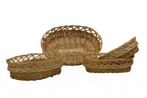 Oval wicker trays set / 4