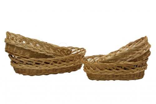 Oval wicker trays set / 4