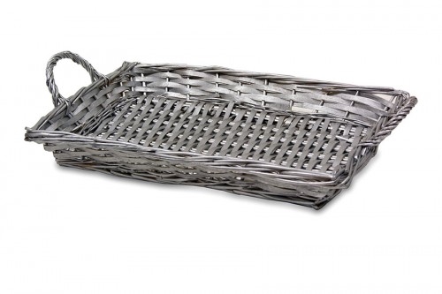 Five silver wicker tray