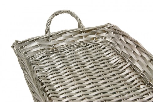 Five silver wicker tray