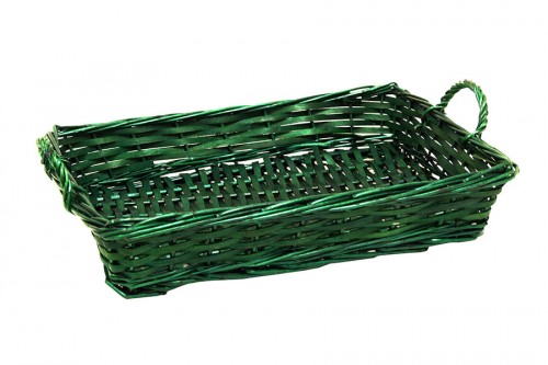 Wicker tray five green