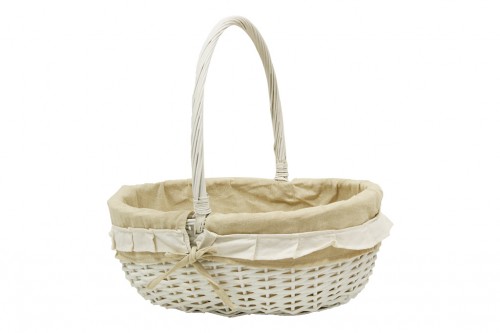 Wicker basket white flowers