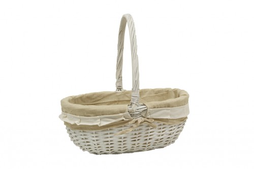 Wicker basket white flowers