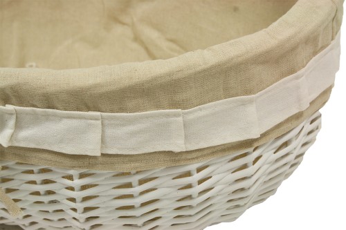Cesta de mimbre white flowers