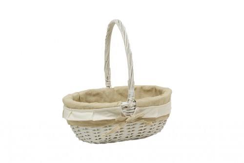 Wicker basket white flowers