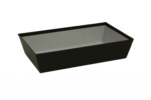 Black-silver cardboard tray