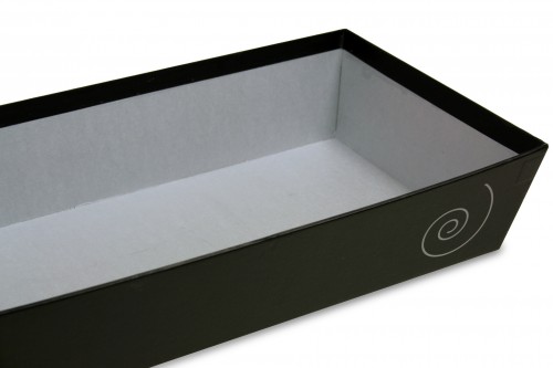 Bandeja carton negro-plata