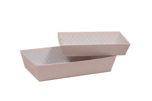 Plateau en carton rose