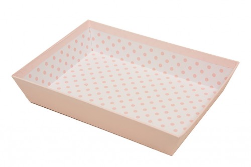 Plateau en carton rose