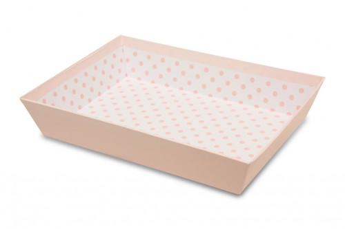 Plateau en carton rose