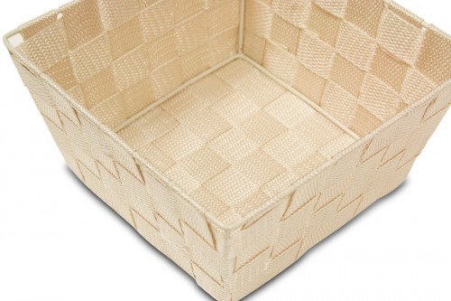 Plateau carré en tissu beige