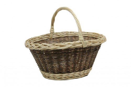 Basket for dark and light mushrooms-spain natural