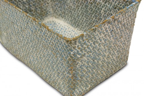 Panier de rangement straw bleu clair