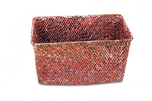 Panier de rangement straw rouge