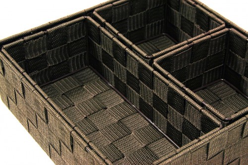 Brown fabric organizer trays s / 4