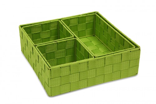 Plateaux de rangement en tissu vert s / 4