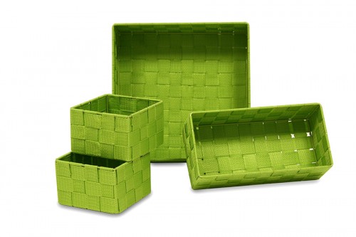 Green fabric organizer trays s / 4