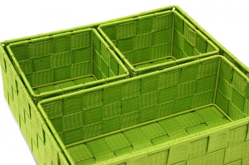 Plateaux de rangement en tissu vert s / 4