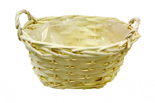 Artic yellow wicker tray