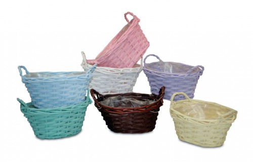 Artic white wicker tray