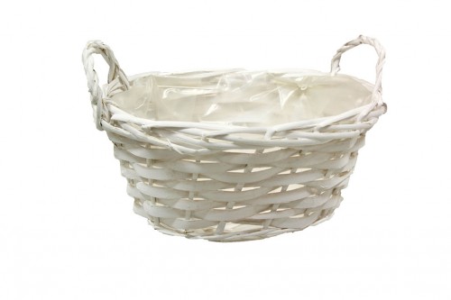 Artic white wicker tray