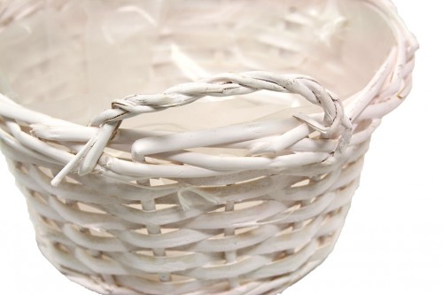 Artic white wicker tray