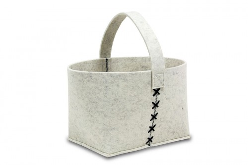 White felt basket