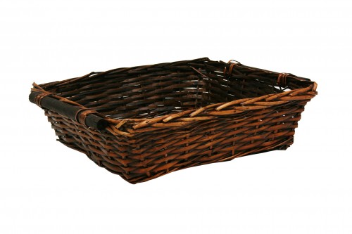 Brown wicker tray