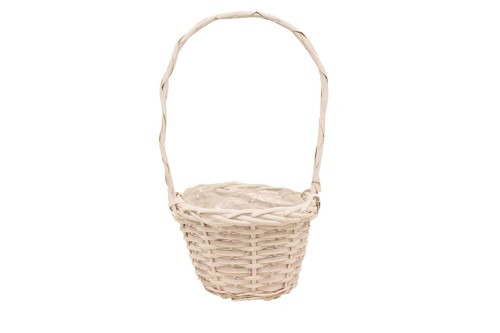 Cesta blanca satinada