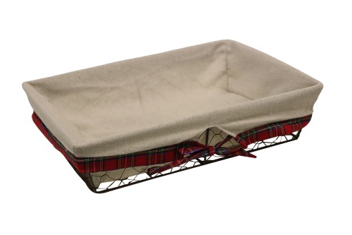 Bandeja metalica rectangular con tela