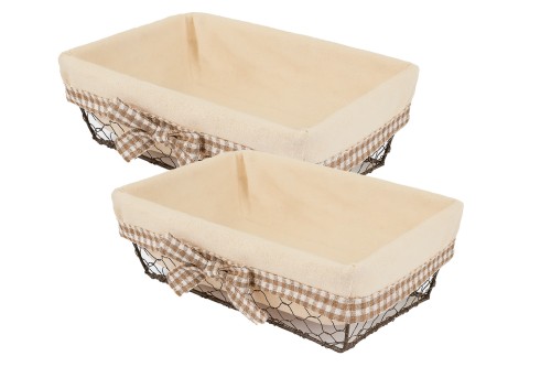Bandeja metalica rectangular con tela s/2