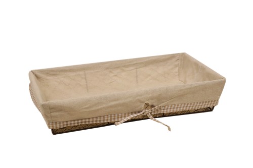 Bandeja metalica rectangular con tela