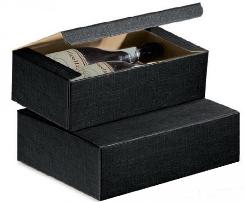 Estuche carton 3 bot. Piel negra