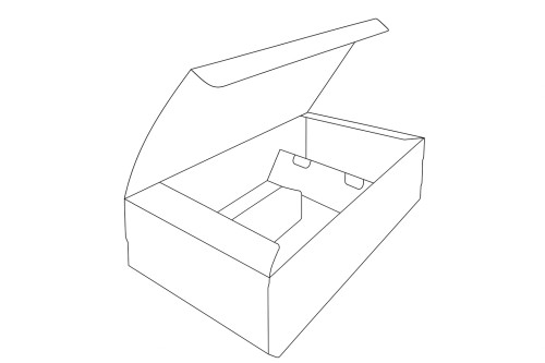 Estuche carton 3 bot. Piel negra con separador