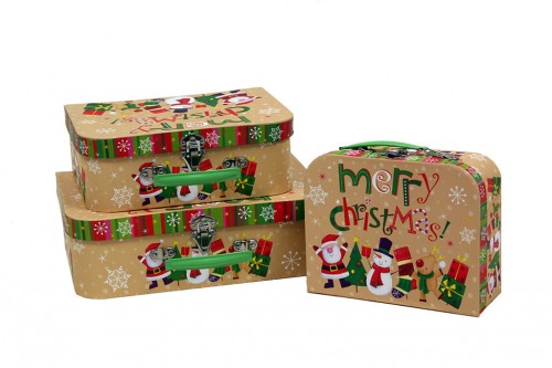 Valise Carton merry christmas s/3