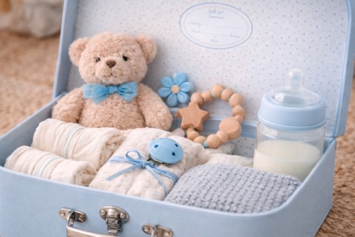 Blue cardboard briefcase