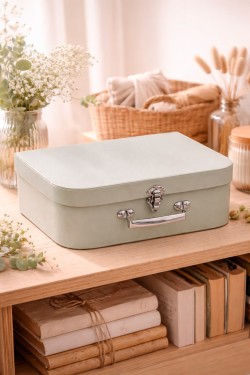 Gray cardboard suitcase