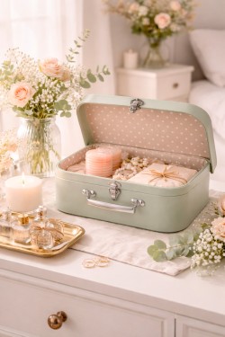 Valise en carton gris
