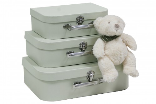 Valise en carton gris s/3