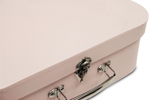 Petite valise en carton rose