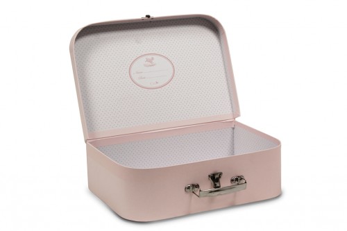 Petite valise en carton rose