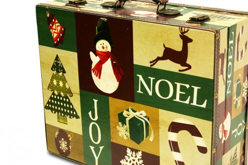 Wooden suitcase noel