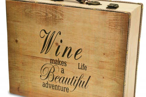 Wine wooden suitcase - 3 bottles