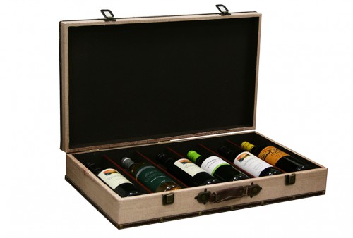 Wine wooden suitcase - 6 bottles